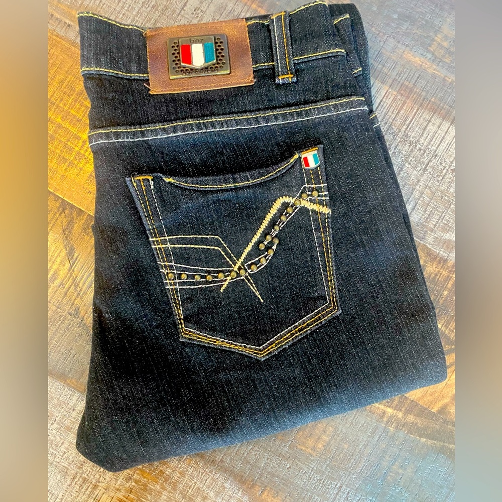 banzai Italian Jeans dark wash straight leg, sz 28